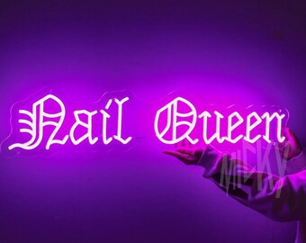 Custom Gothic Business Sign, Old English Font Neon Sign,Gothic Font Sign, Goth Salon Sign, Custom Vintage Business Sign, Tattoo Shop Sign
