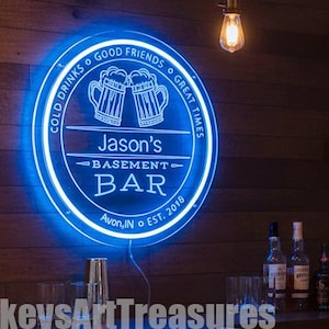 Custom Home Bar LED Neon Sign: Personalized USB Decor