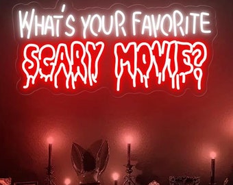 What&#39;s Your Favourite Scary Movies Sign, Scary Movies Room, Horror Movies Gift, Horror Movie Theme Decor, Dark Art Decor, Horror Movies Fans