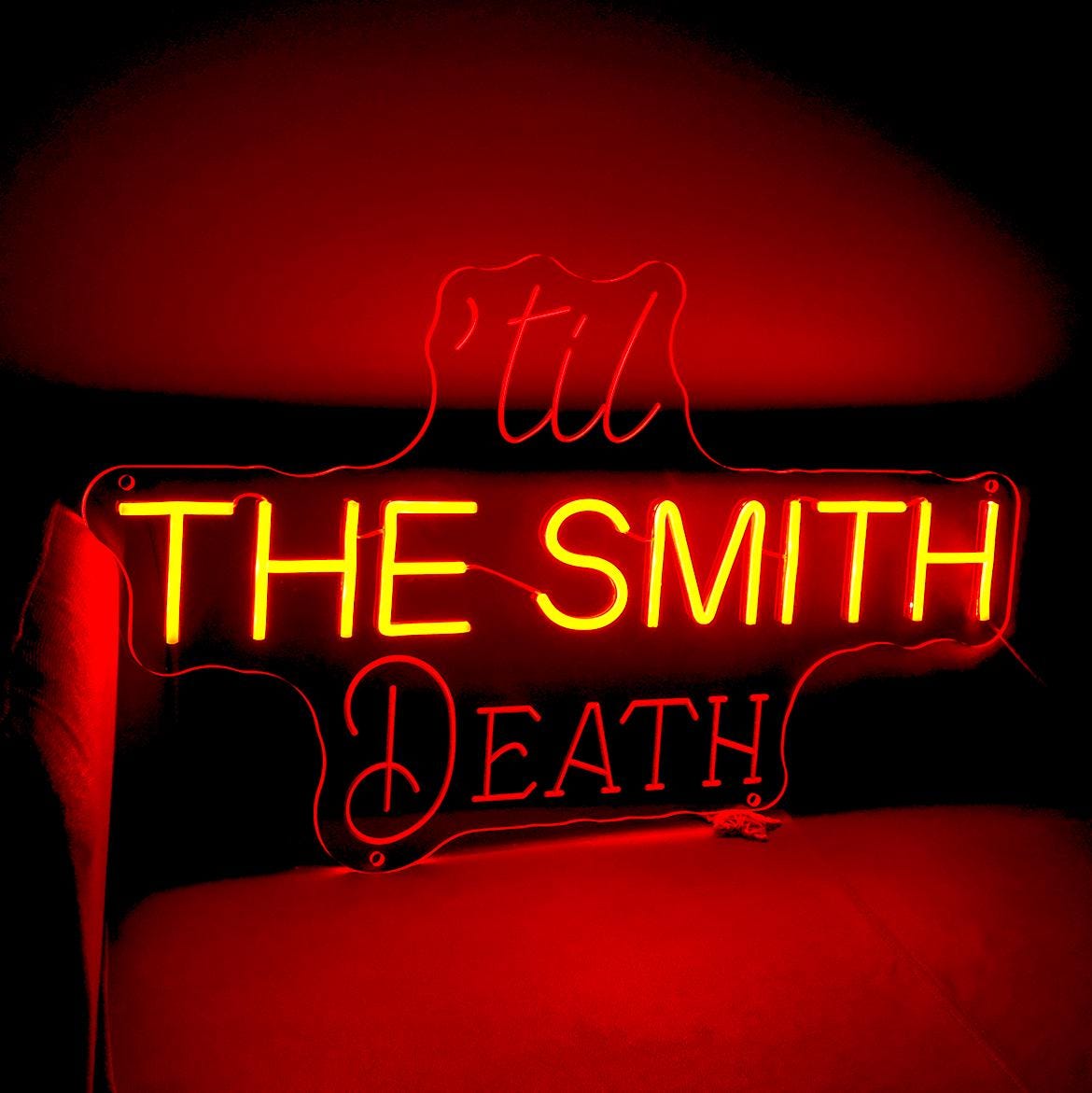 Til Death Neon Sign| Goth Lover Gift| Old English Decor| Personalized Wedding Sign| Custom Name Gothic Wedding Sign | Halloween Wedding Sign