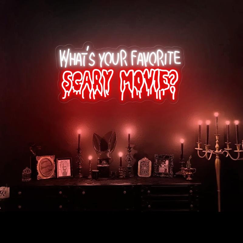 What's Your Favourite Scary Movies Sign, Scary Movies Room, Horror Movies Gift, Horror Movie Theme Decor, Dark Art Decor, Horror Movies Fans