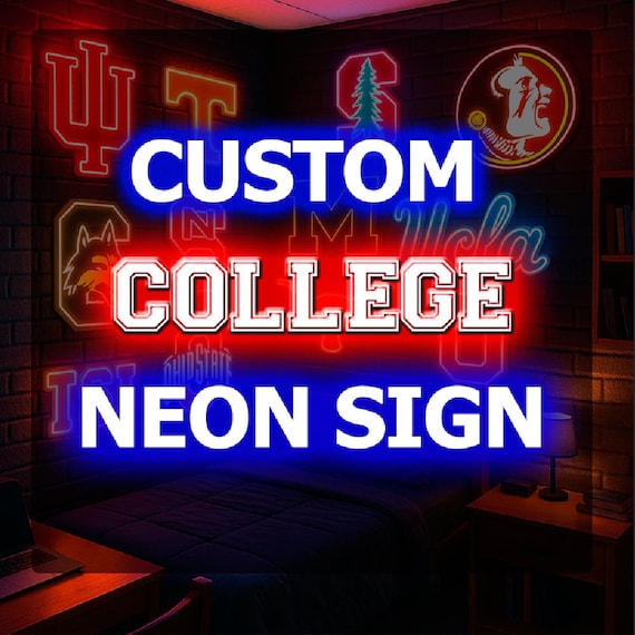 Custom College Logo Neon Sign: Personalized Dorm Decor