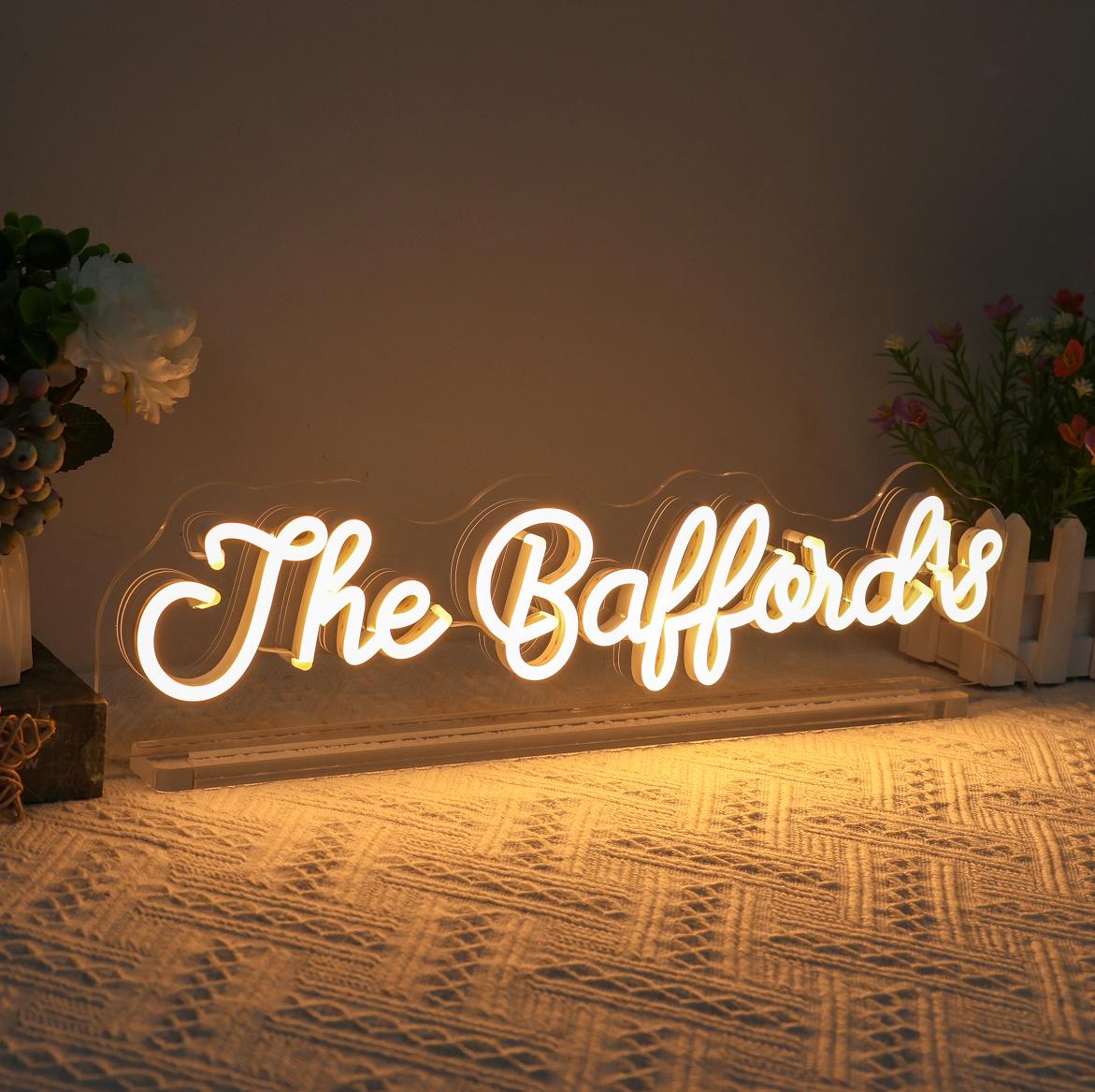 Custom Free Standing Wedding Table Neon Sign/ Custom Logo Table Sign/ Wedding Reception Table Neon Sign/ Office Desk Plate/ Table Light Up