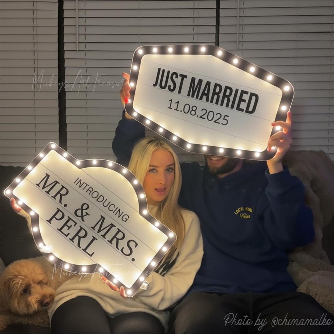 Custom Wedding Bottle Service Marquee Sign: Personalized Marquee Decor, Wedding Party Sign, Wedding Gift For Couple