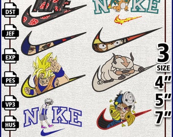 Paquete de 8 diseños de bordado inspirados en personajes de anime, paquete para bordado a máquina, diseños de bordado digital - Descarga instantánea