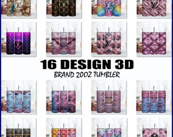 16 design 3D di lusso per bicchieri da 20 once Png, avvolgimento completo del bicchiere, disegni di bicchieri da 20 once skinny dritti e affusolati Png, bicchieri di marca Png