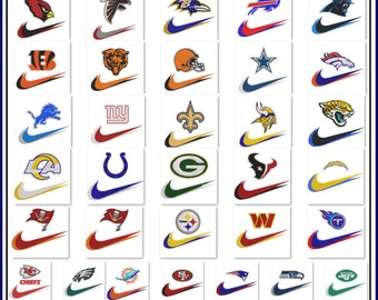 Lot de broderie Ni-ke NFL Logo Design, broderie de l'équipe de football, fichier en téléchargement numérique pour machine à broder, logo de football