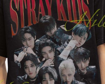 Camiseta retro de Stray Kids, camiseta vintage de Stray Kids, camiseta de Stray Kids, camisetas de Stray Kids, suéter de Stray Kids, merchandising de Stray Kids, regalo de ídolo de K-pop