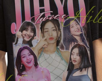 Camiseta de Jihyo Twice, camiseta de Jihyo, camisetas de fans de Momo, merchandising de Jihyo Twice, camiseta vintage de Jihyo, camiseta retro de la gira de cantante coreana Jihyo, camisetas de regalo de Kpop