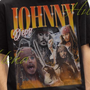 JOHNNY DEPP Retro 90s Tee, Pirate Johnny Depp, Justice Johnny Depp, Johnny Depp Merch, Johnny Depp Gift, Johnny Depp Gift For Him