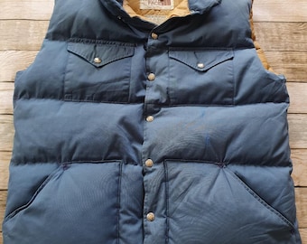 Vintage 1970s Woolrich Goose Down Vest Mens Size Large Beige - Etsy