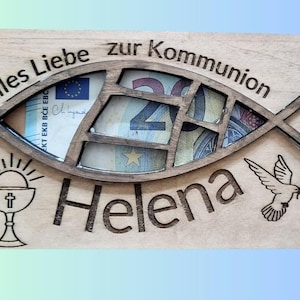 Kommunion Geld Geschenk mit Fisch