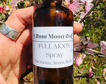 2oz Essential Oil Full Moon Water Crystal Infused Room Body Linen Spray