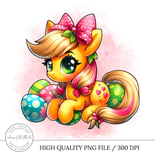 Spring Time Little Pony PNG - Cute Set Of Popular Ponies PNG - Transparent Cutting File - Printable File - Watercolor Easter Style Clipart