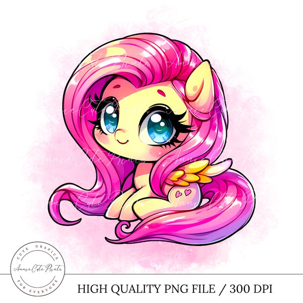 Little Pony PNG - Cute Set Of Popular Ponies PNG - Instant Download - Transparent Cutting File - Printable File - Watercolor Style Clipart