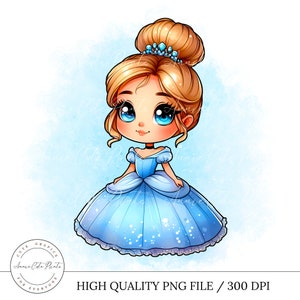 Lindo San Valentín Cenicienta Princesa PNG Clipart - Fondo transparente - Descarga instantánea digital -Uso comercial -Clipart estilo acuarela