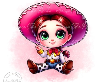 Cute Jessie From Toy Story PNG Clipart - Transparent Background - Digital Instant Download - Commercial Use - Toy Story Prints Style Clipart