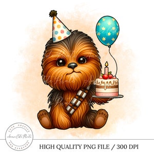 Cute Baby Yoda Superhero Birthday Clipart - Digital Cartoon Character - Birthday Gift - Printable Stickers, Balloons Ready to Print Clipart