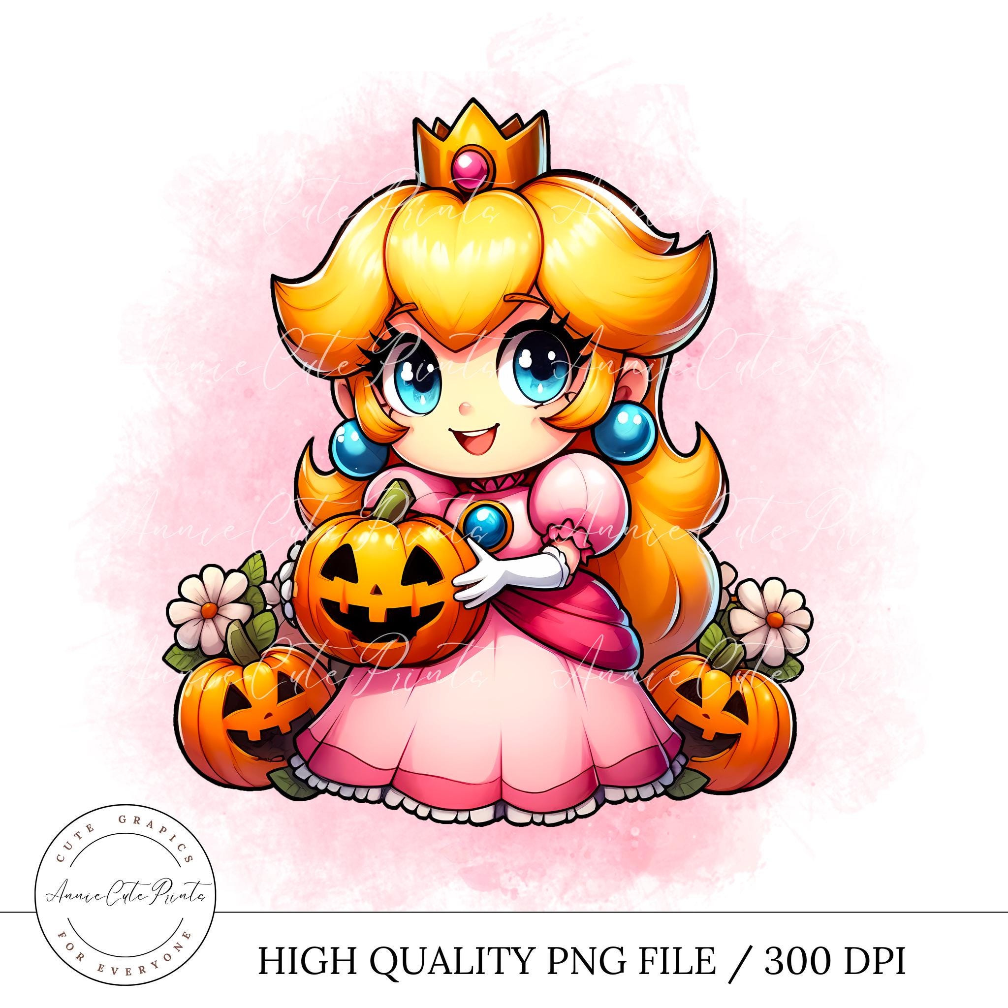 かわいいプリンセスピーチクリップアート - スーパーマリオプリント