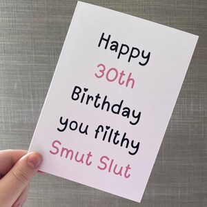 30. Geburtstag Geburtstagskarte, literarisches Thema Geburtstagskarte für Schmutzleser, dunkle Romanze Grußkarte für Buchliebhaber.