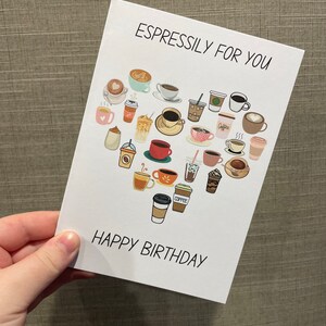 Espressily for you greeting card, gift idea for coffee lovers, funny coffee pun card, coffee theme birthday card, 5x7 birthday card