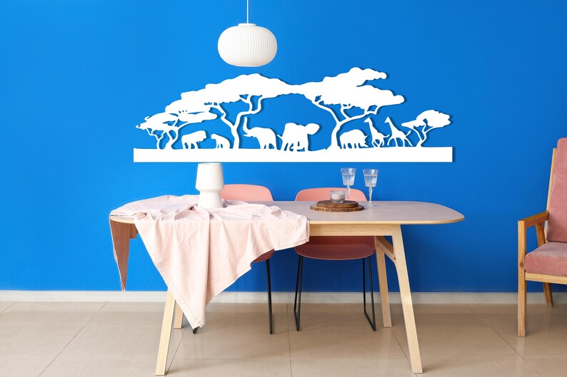 African Metal Wall Art, African Zoo Decor, Animals Wall Art, African