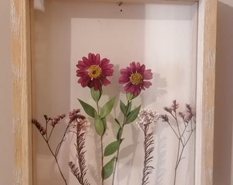 Flores prensadas enmarcadas, marco de mesa/pared 20,3x25,4