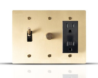 Toggle Switch, Dimmer & Outlet Golden Brass Wall Plates - Perfect Home Accent