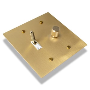 Dimmer & Toggle Light Switch - Gold Brass Wall Plate