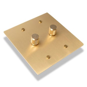 Rotary Dimmer Knurled Knob, Golden Brass Toggle Light Switch, Electrical Outlet Wall Plates, Decorative Switch Covers