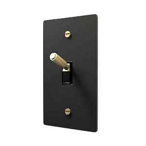 Kipp Lichtschalter Schwarz Messing Steckdose Abdeckung Wandplatte - Elegante Wohnkultur, Steckdosenabdeckungen, Einzigartige Lichtschalterplatten