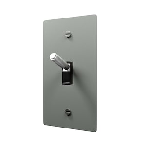 Knurled Toggle Light Switch - Stainless Steel Wall Plate - 1-5 Gang