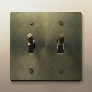 Toggle Light Switch, Dimmer & Outlet. Antique Bronze Brass Cover Wall Plate - Home Decor, Electrical Socket Covers, Unique Switch Plates image 3