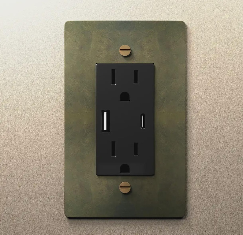 Toggle Light Switch, Dimmer & Outlet. Antique Bronze Brass Cover Wall Plate - Home Decor, Electrical Socket Covers, Unique Switch Plates image 6