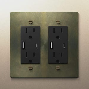 Toggle Light Switch, Dimmer & Outlet. Antique Bronze Brass Cover Wall Plate - Home Decor, Electrical Socket Covers, Unique Switch Plates image 7