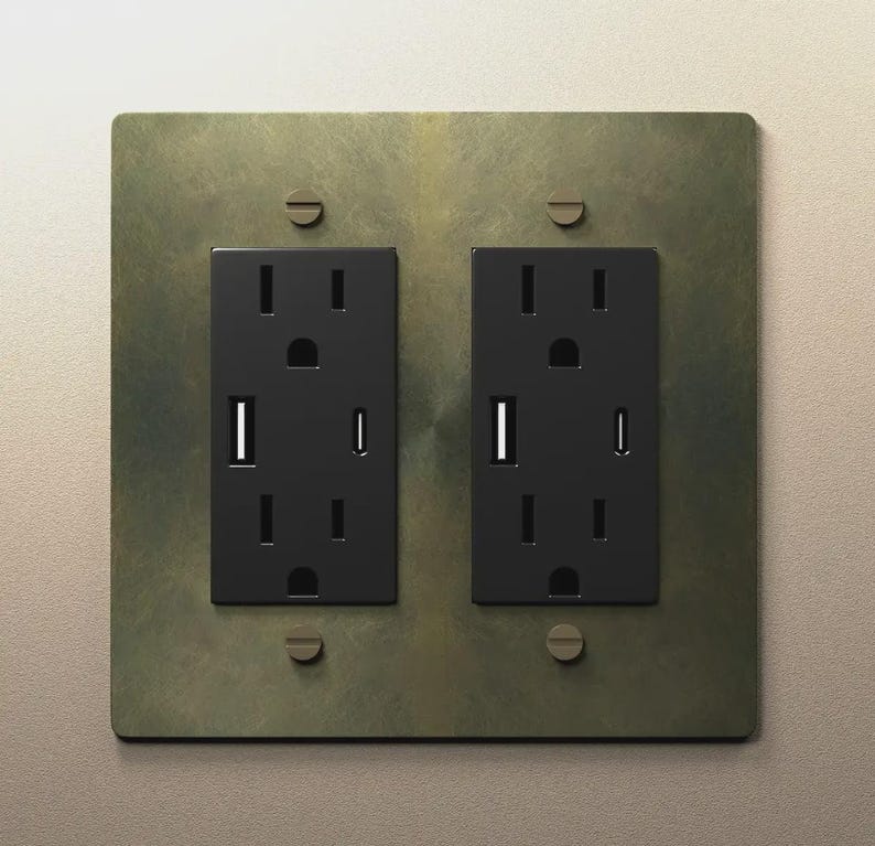 Toggle Light Switch, Dimmer & Outlet. Antique Bronze Brass Cover Wall Plate - Home Decor, Electrical Socket Covers, Unique Switch Plates image 7