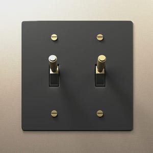 Black Brass Wall Plate - Elevate Home Decor with Elegant Toggle Light Switch