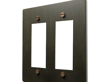 Decora Rocker GFCI Outlet Solid Brass Face Plates - Antique Bronze Brass Finish