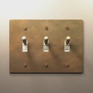 Light Switch Knurled Toggle Aged Brass Outlet Cover Wall Plate - Elegant Home Decor, Electrical Socket Covers, Unique Light Switch Plates