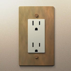Outlet 15A Aged Brass Cover - Elegant Wall Plate with Receptacle. USB type C, GFCI