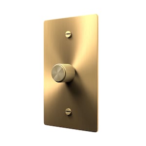 Brass Rotary Dimmer - Single Pole / 3 Way. UL listed. 1-5 Gang
