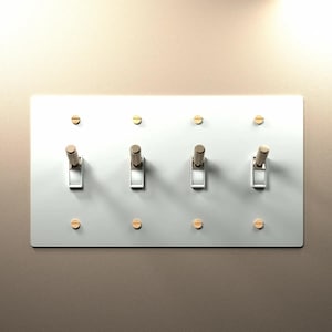 Switch Plates - White brass covers including toggle, dimmer & outlet