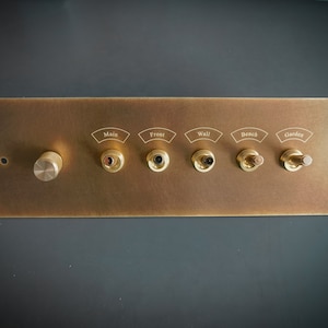 Customized Switch Plate - Labeled Aged Brass Switch Cover for Rocker ...