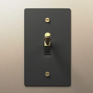 Knurled Toggle Light Switch Black Brass Outlet Cover Wall Plate - Elegant Home Decor, Electrical Socket Covers, Unique Light Switch Plates