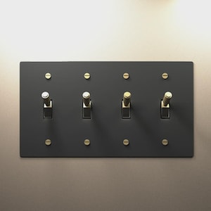 Toggle Light Switch - Black Brass Wall Plate For Home Lighting