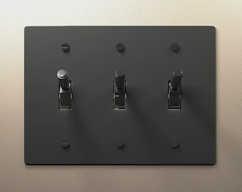 Toggle light switch with solid Brass Wall Plate / Rotary Dimmer / Electrical Outlet