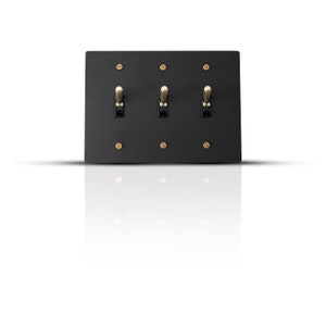 Toggle Light Switch, Dimmer & Outlet - Black Brass Cover Wall Plate ...