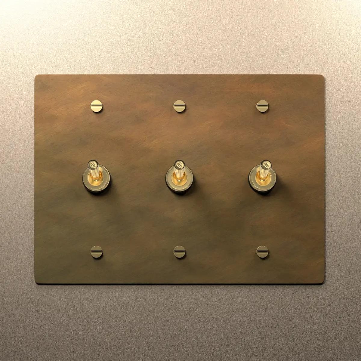 Aged Brass Wall Plates - Retro Toggle Light Switch, Dimmer & Outlet - Etsy