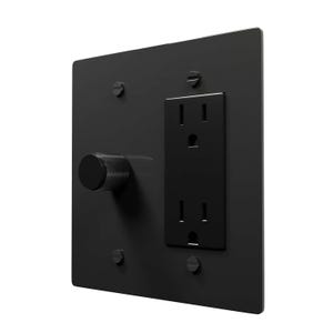 Outlet & Dimmer Light switch Combo Black Brass Wall Plate