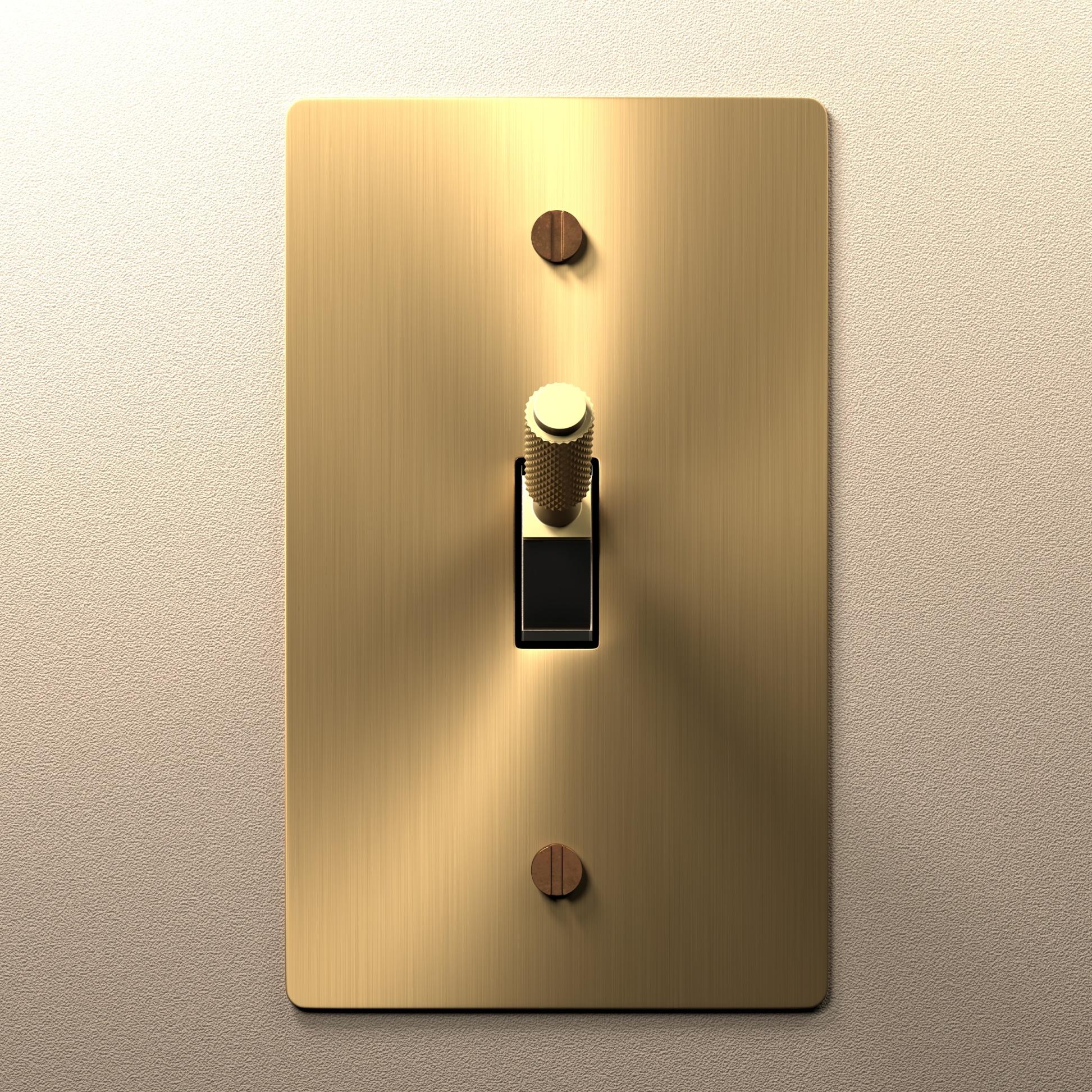 KNIGHTSBRIDGE FP1200BB Piastra Piatta 10AX 1G Interruttore Intermedio In Ottone Spazzolato - Foto 4